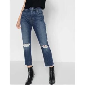 NWT 7FAMK Josefina Skinny Boyfriend High Waist Busted Knees Jeans size 26